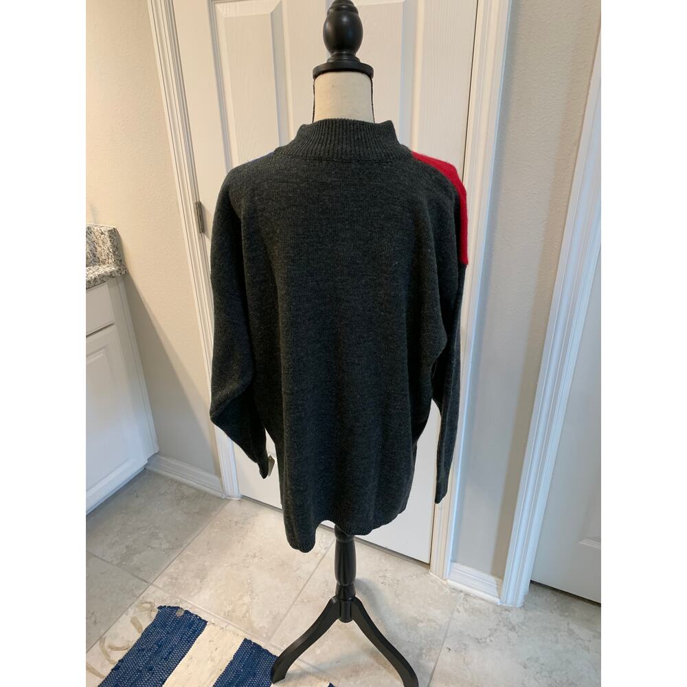 Vintage Cervelle Grey Abstract Angora Blend Mock Turtleneck Sweater XL Colorful - Picture 4 of 6
